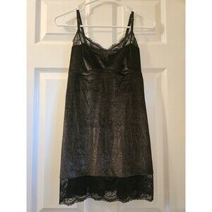 Adore Me Lingerie Top Velvet Black & Gold Size Medium Tank Top Lace Soft Sexy